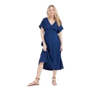 Hatch The Rosa Dress Indigo Blue Maternity Pregnancy Baby Bump Size 2 Medium
